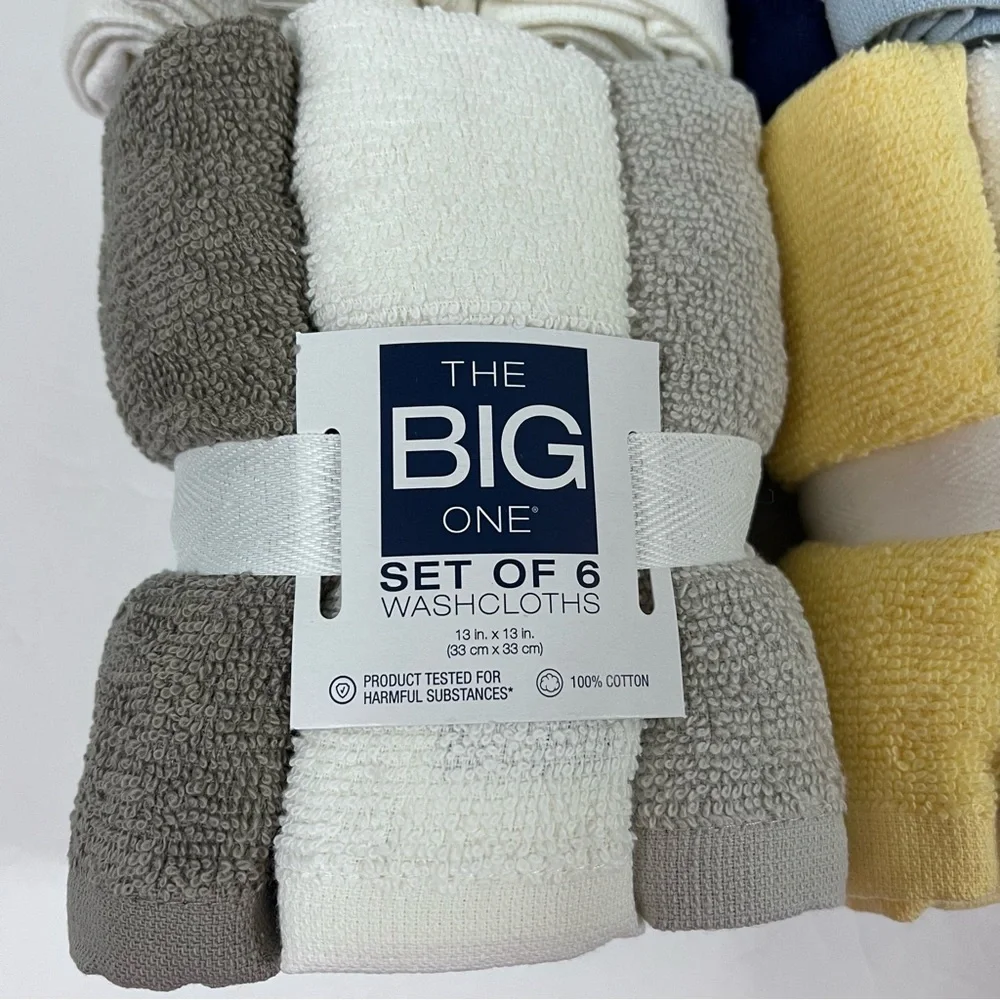 4 packs bundle the big one set Of 6 washcloths
